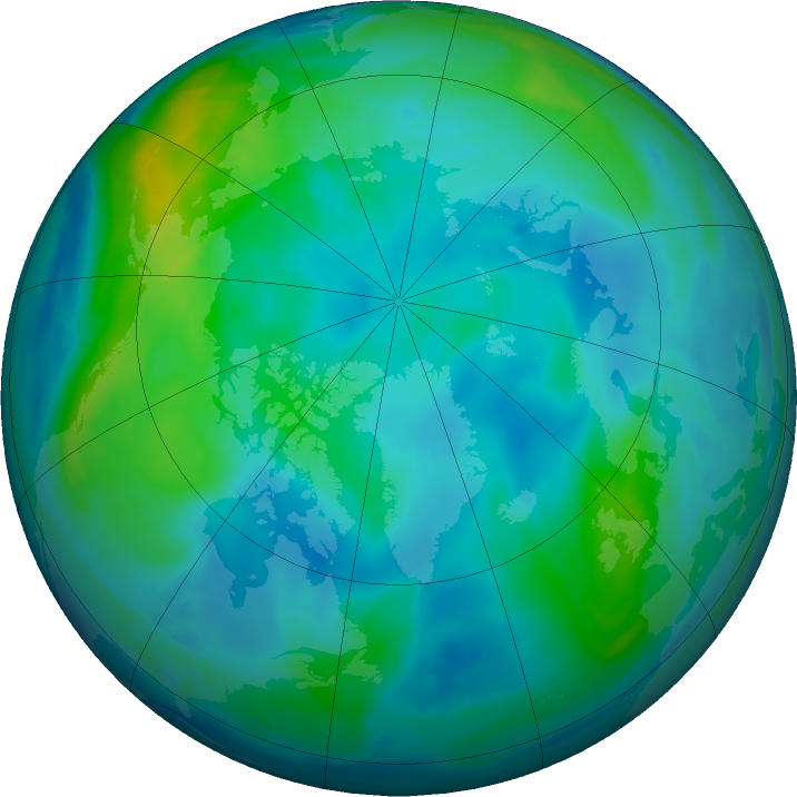 Arctic ozone map for 19 October 2019
